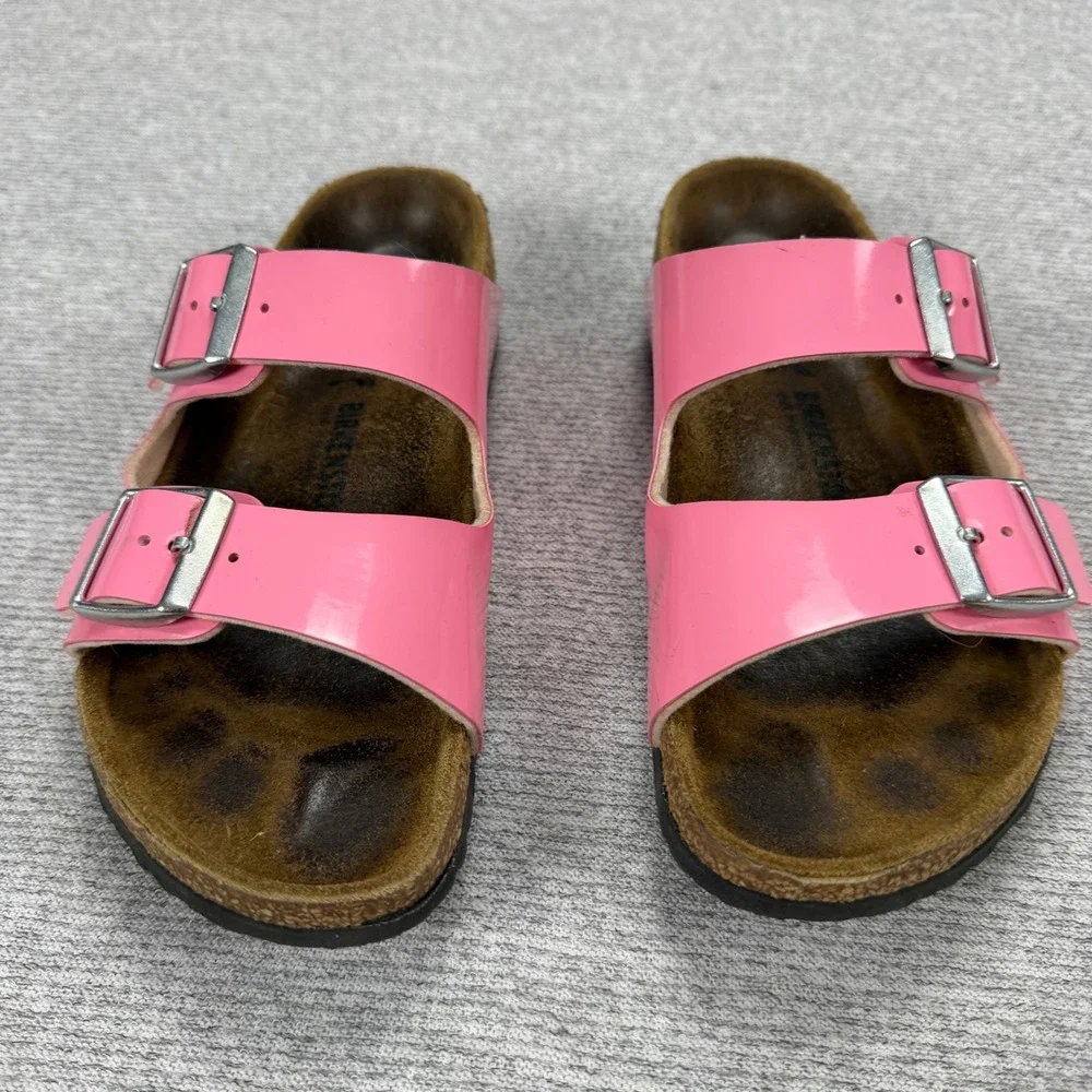 Birkenstock Arizona Pink Patent Leather Sandals Womens EU 34 US3-3.5